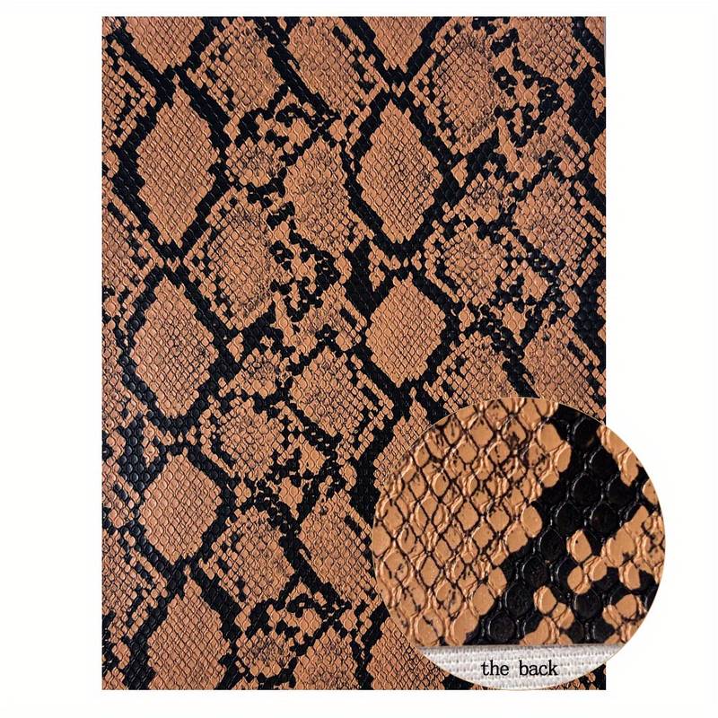 Qibu Snake Synthetic Leather Sheets Faux Leather Fabric By - Temu